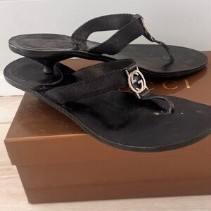 Gucci kitten heel Lifford Sandal WOMEN'S black leather. US 8